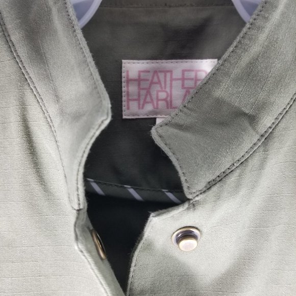 Heather Harlan Unlined Army Jacket Olive XS and S - MSRP $450 - NWOT - Picture 5 of 8
